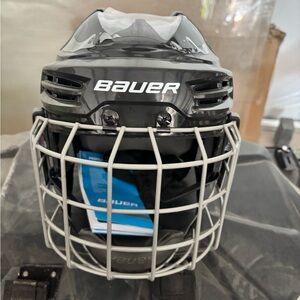 Bauer IMS 5.0 Black Helmet with Silver Cage